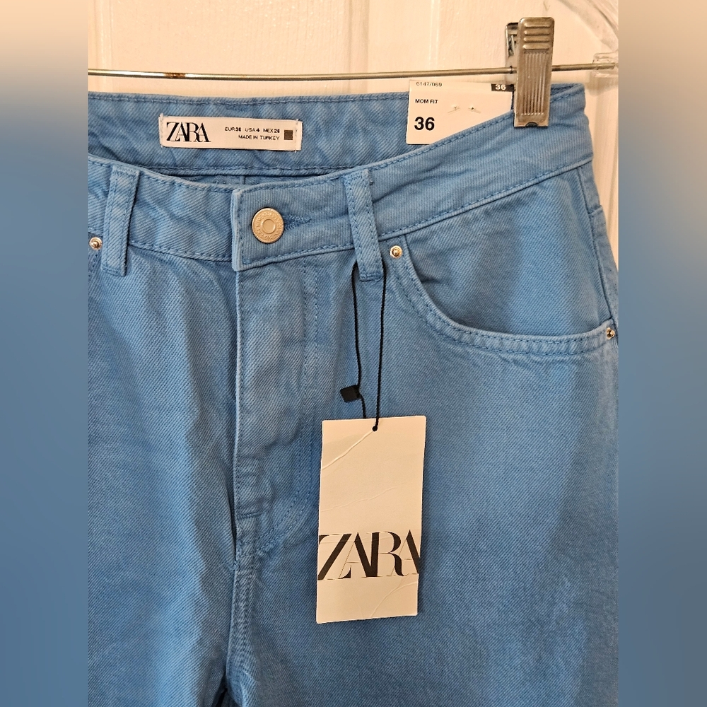 Zara Light Blue Casual Pants - Picture 2 of 5